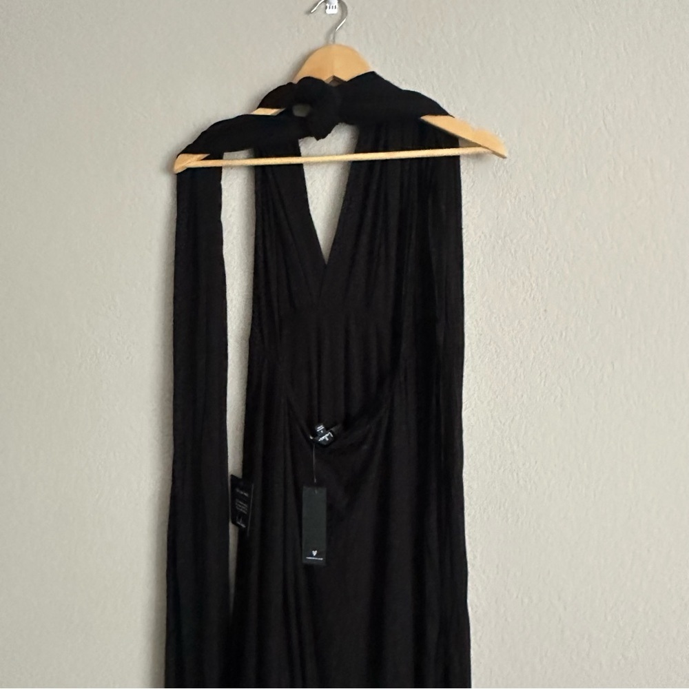 Lulus Tricks of the Trade Slate Black Maxi Dress Size Large NWT - Picture 8 of 16